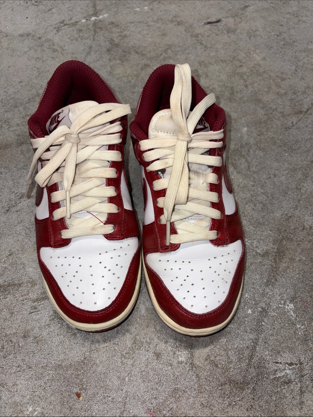 Nike Dunk Low- White/Coconut Milk/Team Red